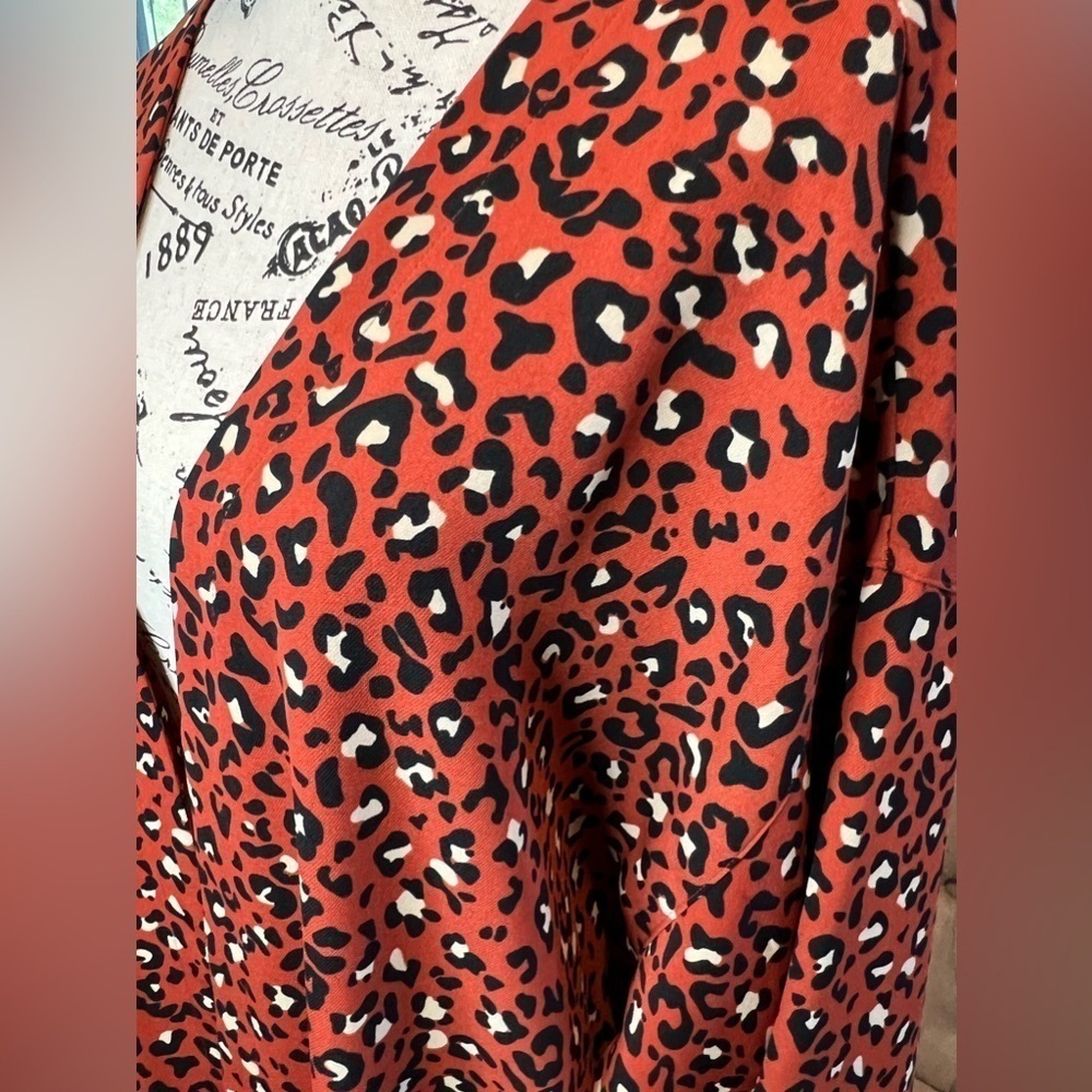 D16.15 NWT EVRI Leopard Print Kimono Swim Cover-Up Plus 1x - Picture 3 of 7